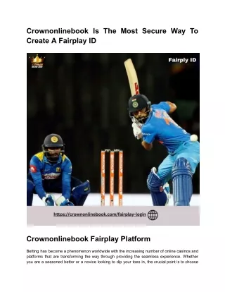 crownonlinebook is the most secure way to create