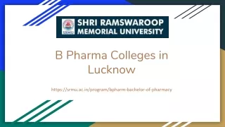 B Pharma Colleges in Lucknow