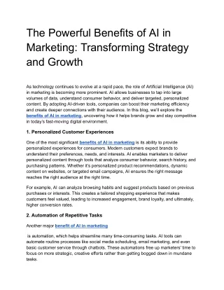 the powerful benefits of ai in marketing