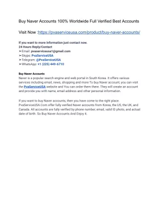 Buy Naver Accounts