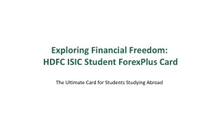 exploring financial freedom hdfc isic student