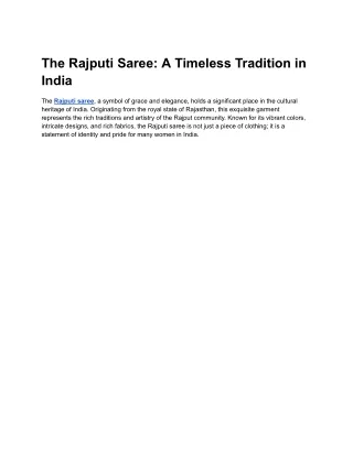 the rajputi saree a timeless tradition in india