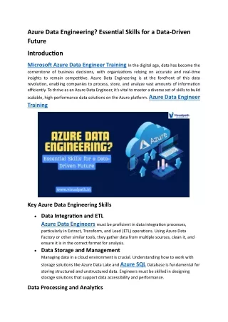 azure data engineering essential skills