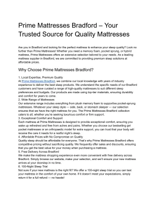 prime mattresses bradford your trusted source