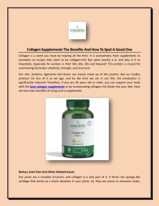 Collagen Supplements The Benefits And How To Spot A Good One