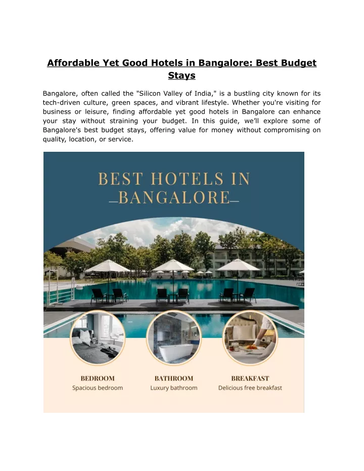 affordable yet good hotels in bangalore best