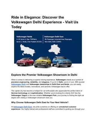 Ride in Elegance_ Discover the Volkswagen Delhi Experience - Visit Us Today