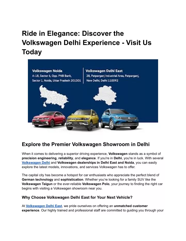 ride in elegance discover the volkswagen delhi