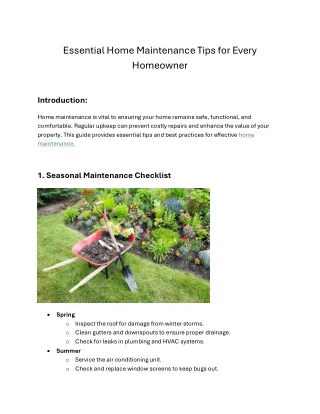 Essential Home Maintenance Tips for Every Homeowner