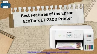 Best Features of the Epson EcoTank ET-2800 Printer