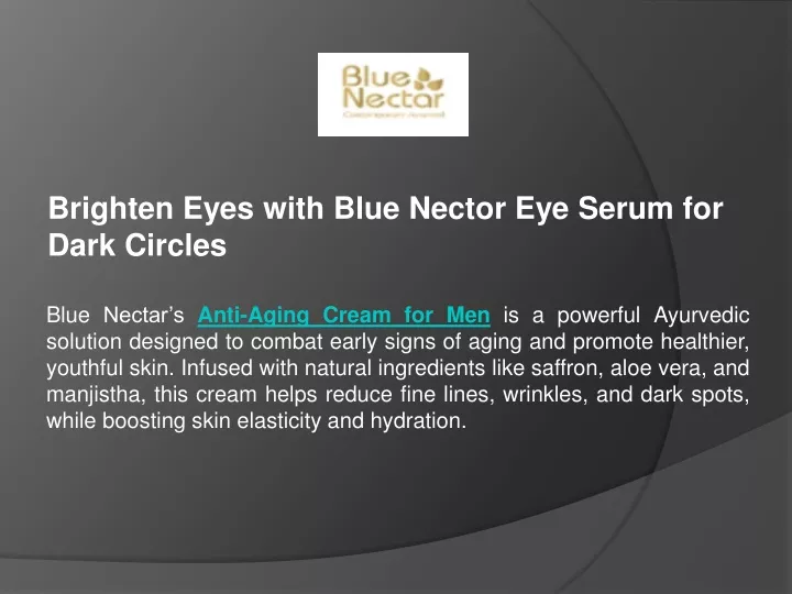 brighten eyes with blue nector eye serum for dark