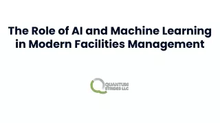 Machine Learning in Modern Facilities Management