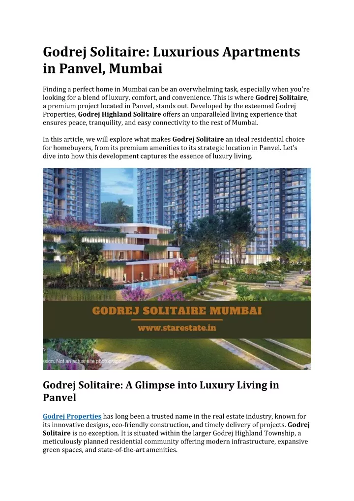 godrej solitaire luxurious apartments in panvel