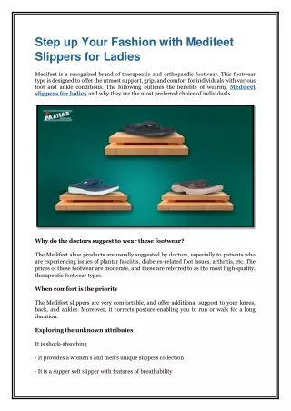 Step up Your Fashion with Medifeet Slippers for Ladies