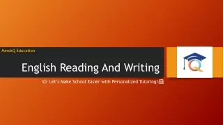 English Reading And Writing tutoring