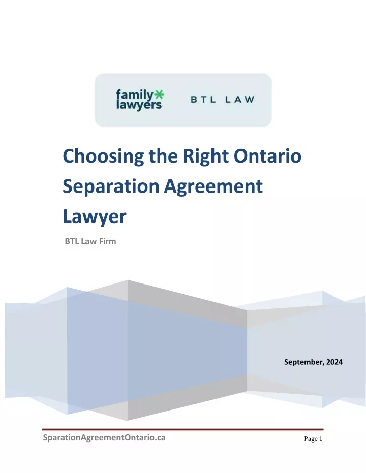 choosing the right ontario separation agreement