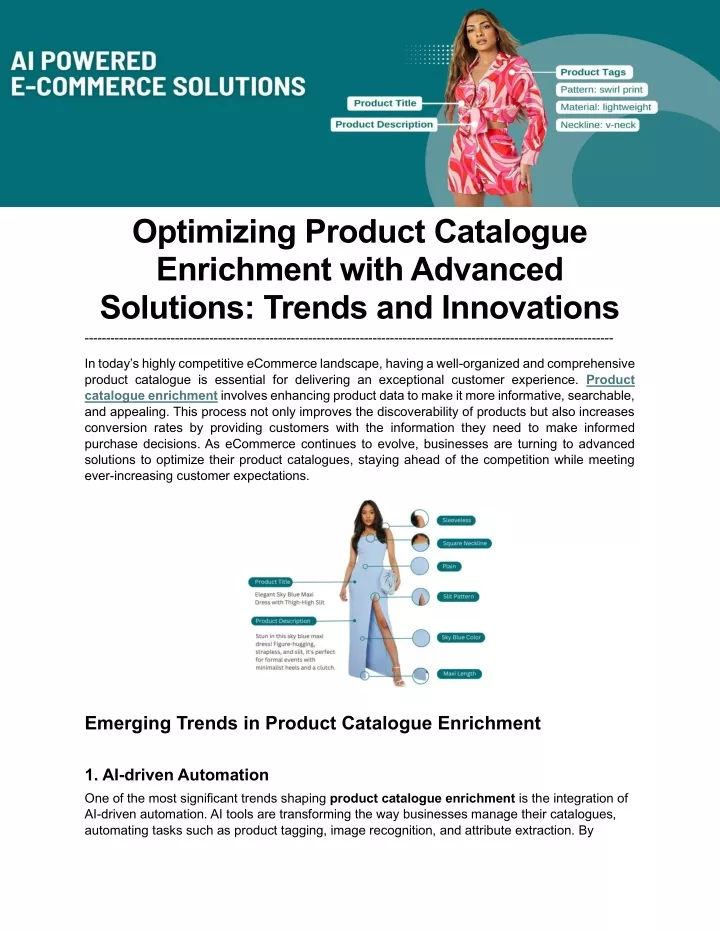 optimizing product catalogue enrichment with