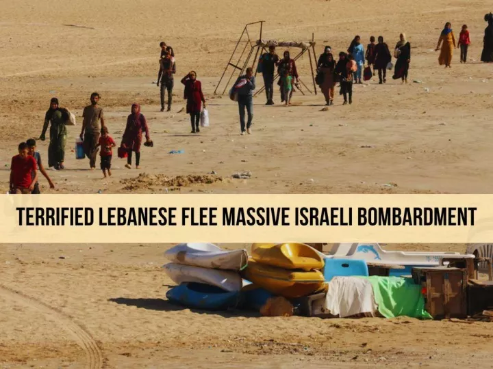 terrified lebanese flee massive israeli bombardment