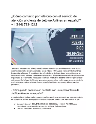 ¿Cómo contacto por teléfono con el servicio de atención al cliente de Jetblue ?