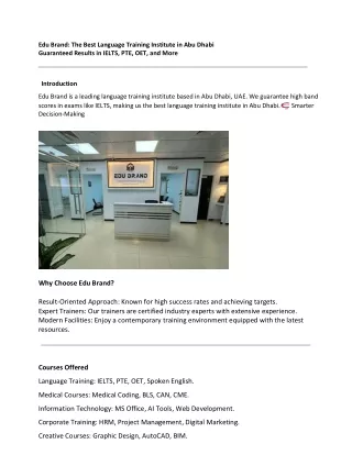 edu brand the best language training institute
