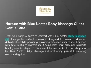 Nurture with Blue Nector Baby Massage Oil for Gentle Care