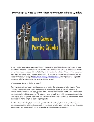 Everything You Need to Know About Roto Gravure Printing Cylinders