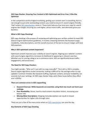 SEO Copy Checker