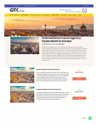 Europe holiday package in Hyderabad