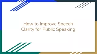 How to Improve Speech Clarity for Public Speaking