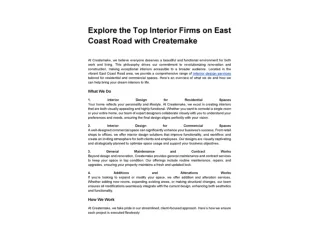 Explore the Top Interior Firms on East Coast Road with Createmake