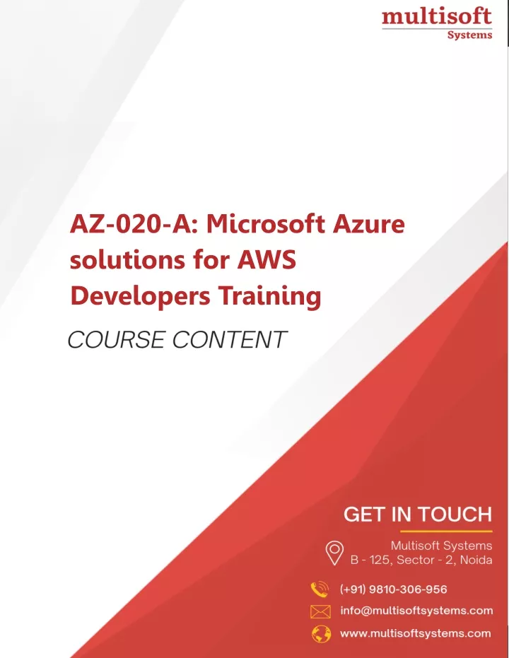 az 020 a microsoft azure solutions