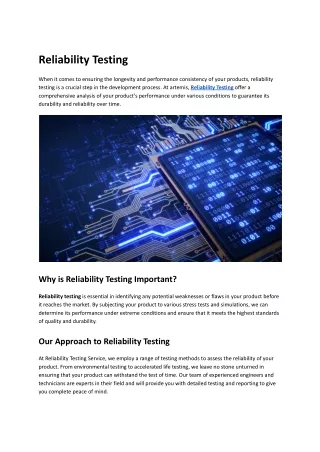 Reliability Testing