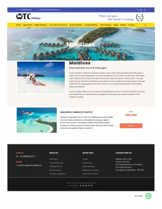 hyderabad to maldives tour package