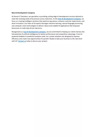 Best AI Development Company
