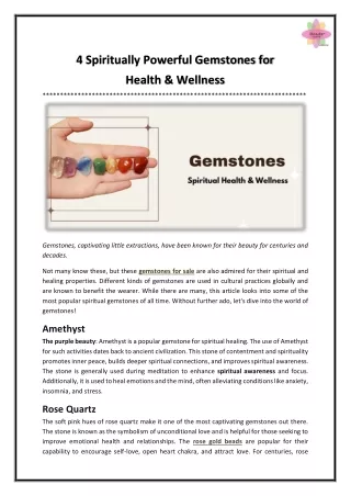 4 Spiritually Powerful Gemstones for Health & Wellness