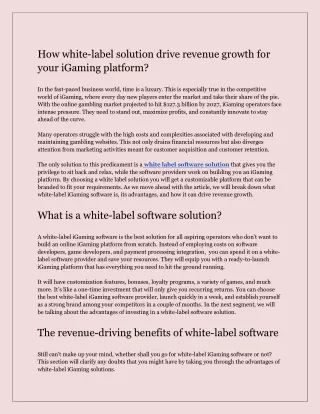 how white label solution drive revenue growth