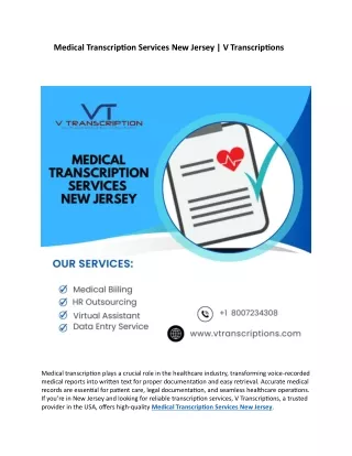 Medical Transcription Services New Jersey