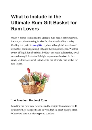 what to include in the ultimate rum gift basket