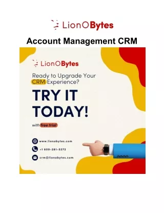 Account Management CRM
