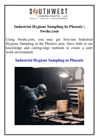 Industrial Hygiene Sampling In Phoenix  Swshe.com