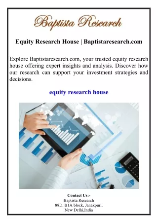 Equity Research House Baptistaresearch.com