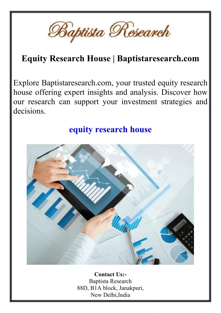 equity research house baptistaresearch com