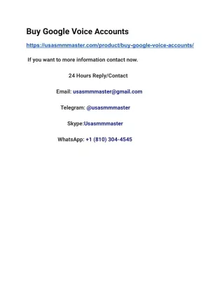 Buy Google Voice Accounts