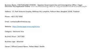 FOR THAILAND CITIZENS -  Egyption Government Visa and Immmigration Office | Egyp