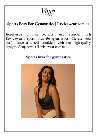 Sports Bras For Gymnastics Revivewear.com.au