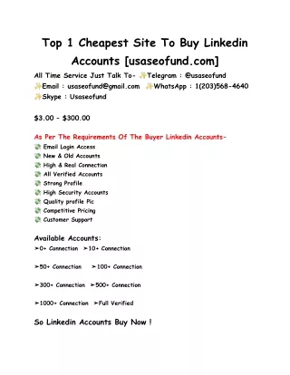 Top 1 Cheapest Site To Buy Linkedin Accounts [usaseofund