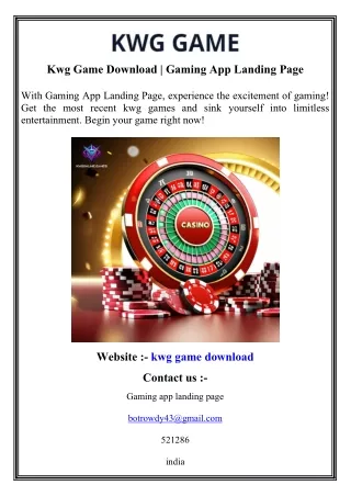 Kwg Game Download   Gaming App Landing Page