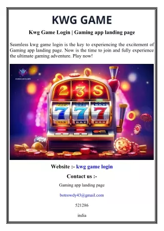 Kwg Game Login   Gaming app landing page