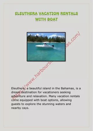 ELEUTHERA VACATION RENTALS WITH BOAT