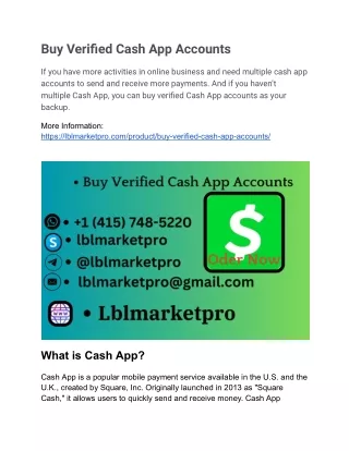 Buy Verified Cash App Accounts